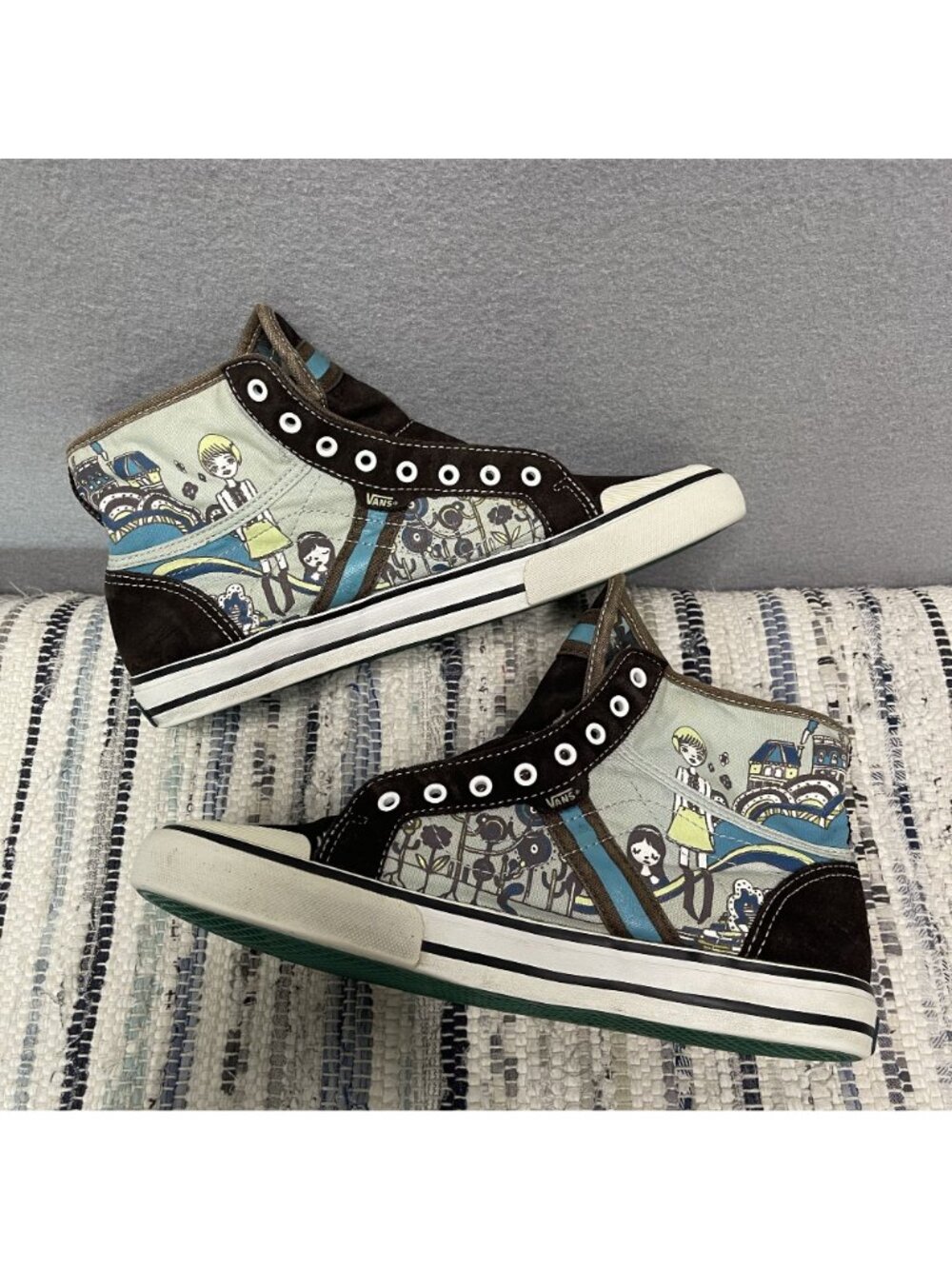 Vans Wellesley Starry Keren Skater High Tops Brown Suede Canvas Womens 8.5 - Picture 5 of 9